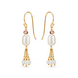 Pearly Blush Dangle Gold Plated Earrings