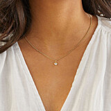 Tiny Crystal Heart Gold Plated Necklace