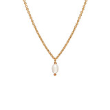Outlet NU & MII Pearl Charm Gold Plated Necklace