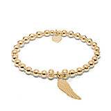 Indigo Gold Charm Bracelet - Angel Wing