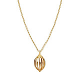 Outlet Ovalo Pendant Matte Gold Necklace
