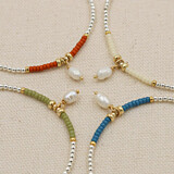 Maisie Mixed Metal Pearl Bracelet - Choice of Colour
