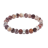 42 Men's Botswana Agate Comfort Silver Bracelet