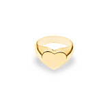 Outlet NU & MII Heart Signet Gold Ring