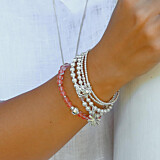 Precious Silver Bracelet - Strawberry Quartz