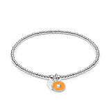 Santeenie Silver Enamel Heart Charm Bracelet - Choice of Colour