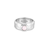 NU & MII Clara Band Rose Quartz Silver Ring