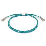 Festival Amigo Silver Bracelet - Neon Turquoise