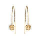Sunflower Gold Plated Pull Through Earrings