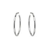 Outlet NU & MII Hollow Hoop Silver Earrings