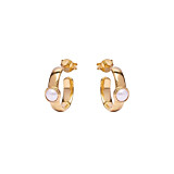 Outlet Cosmic Pearl Gold Hoop Earrings