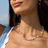 Shangri-La Silver Necklace - Orange