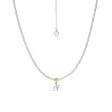 Piccolo Neon Yellow Silver Charm Necklace - Choice of initial