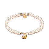 Poppy Pearl Gold Plated Bracelet - Flower