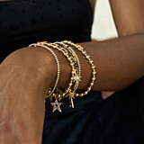 Outlet Sparkling Cluster of Stars Gold Charm Bracelet