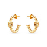 Bahari Rope Gold Plated Hoop Earrings