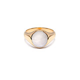 NU & MII Ivory Signet Gold Plated Pinky Ring