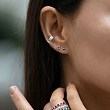 Outlet NU & MII Anya Ruby Stud Silver Earrings