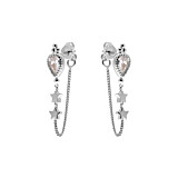 Vintage Crystal Star Silver Earrings