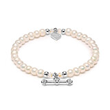 Poppy Pearl Silver Bracelet - T-Bar
