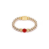 Aster Gold Plated Ring - Ruby Red