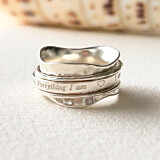 Outlet I am grateful for everything Spinner Silver Ring