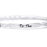 Love You to the Moon and Back Silver Charm Bracelet