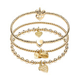 Hearts of Love Bracelet Stack - Gold Plated
