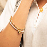 Mini Orchid Gold Plated Charm Bracelet - Solid Heart