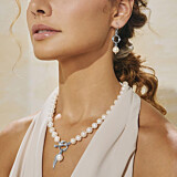 Toggle Pearl Silver Necklace - Angel Wing