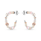 Aphrodite Pearly Blush Hoop Silver Earrings