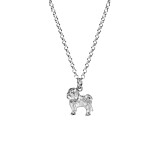 Outlet Maltese Cross Dog Charm Silver Necklace
