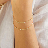 Outlet Tiny Heart Pearl Gold Bracelet