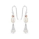 Pearly Blush Dangle Silver Earrings