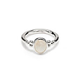 NU & MII Moonstone Oval Silver Ring