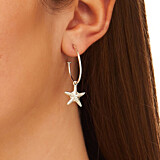 Starfish Hoop Silver Earrings
