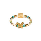 Papillon Gold Plated Ring  - Turquoise