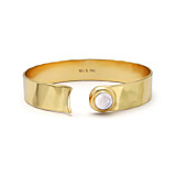 NU & MII Seville Gold Plated Bangle - Moonstone