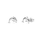 Outlet Teeny Weeny Dolphin Silver Stud Earrings