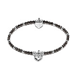 Hematite Black Bracelet - Sparkle Heart