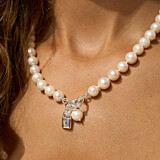 Toggle Pearl Silver Necklace - Love Lock