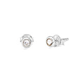NU & MII Anya Clear Stud Silver Earrings