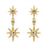 Falling Star Gold Plated Dangle Earrings