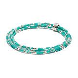 Turquoise Spiritual Looped Silver Bracelet