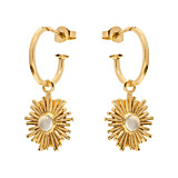 Outlet Orbit Gold Plated Hoop Earrings - Moonstone