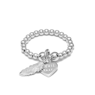 Santeenie Feather 925 Sterling Silver Charm Ring