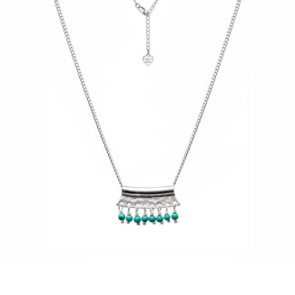 Harlequin Turquoise Silver Necklace