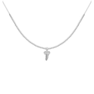 Santeenie Silver Charm Necklace - Feather