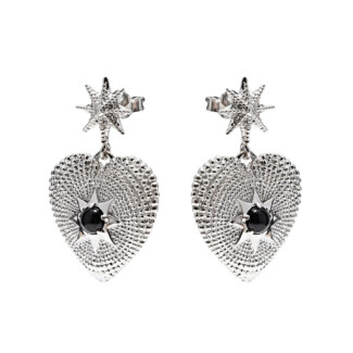 Divine Heart Silver Earrings