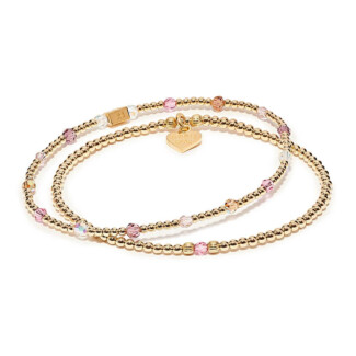 Cherry Blossom Gold Plated Bracelet Stack